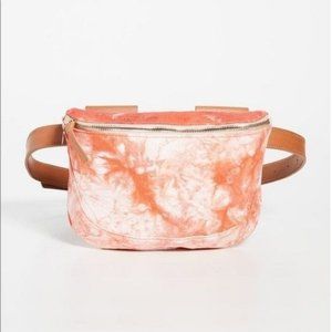 Clare V. Fanny Pack Leather Belt Bag NWT Canvas Blood Orange Tie Dye Convertible